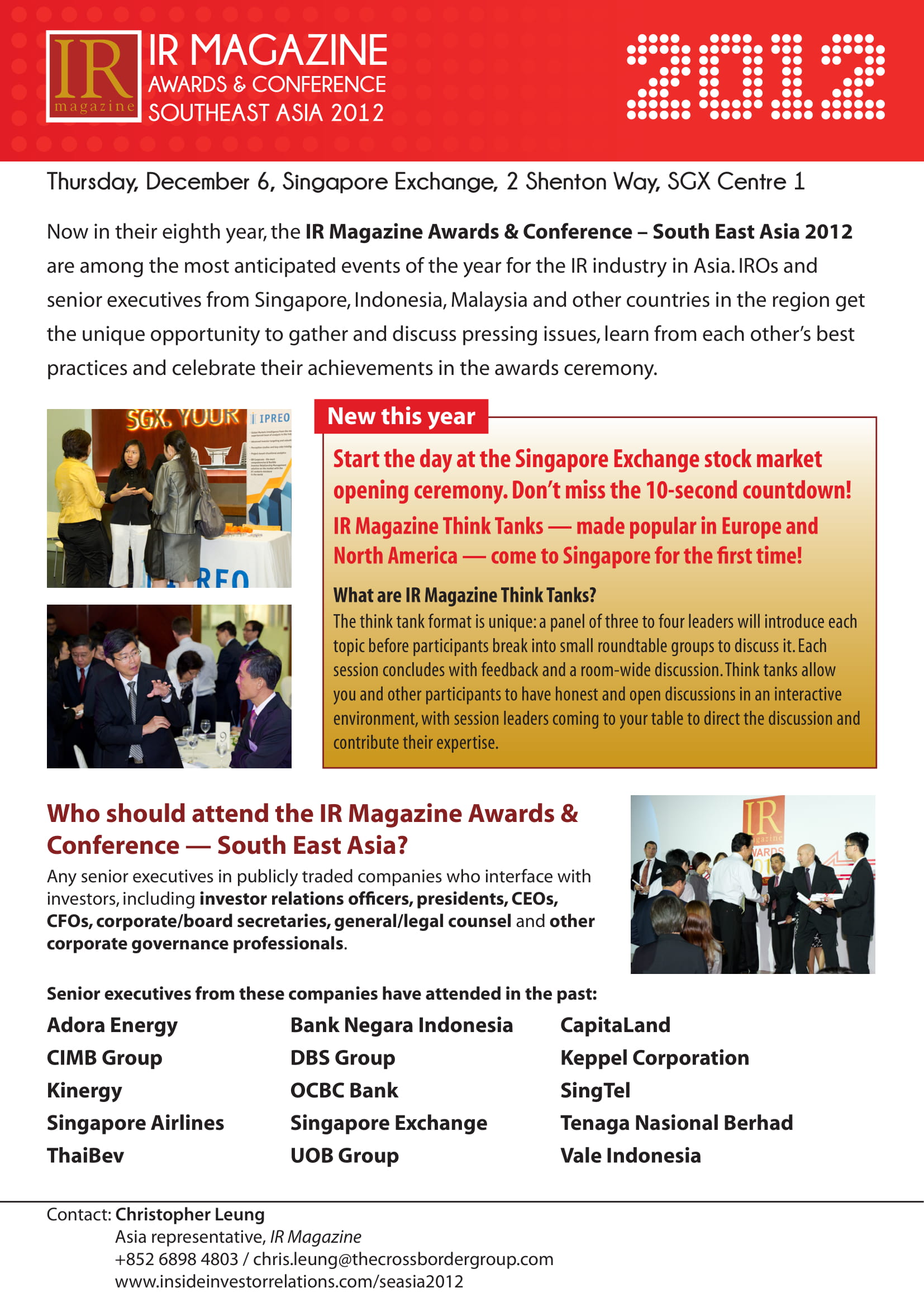 Investor Relations South East Asia Awards Brochure