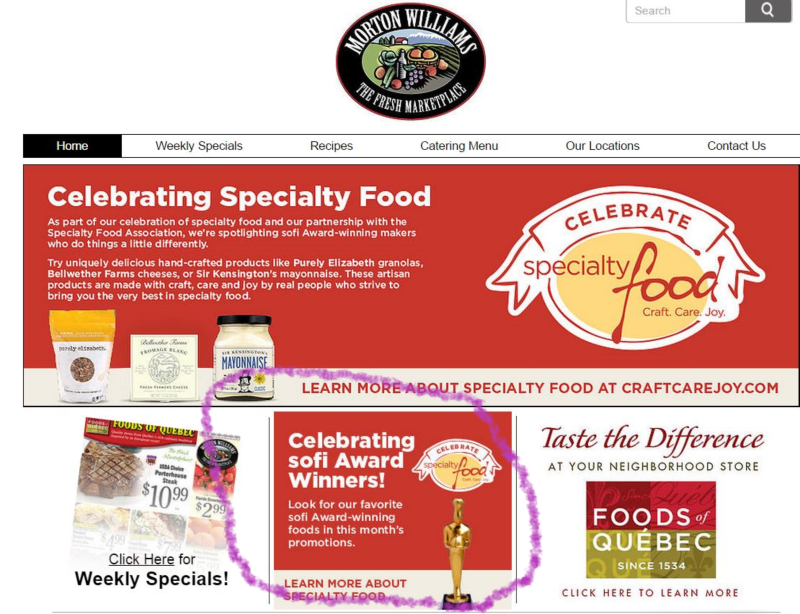 Homepage of Morton Williams featuring sofi Awards promotion.